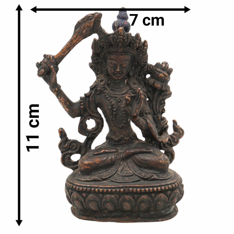 Brass Tara Maa Idol | Ugra Tara Murti | Neela Saraswati Statue | Mahavidya Tara Devi Peetal Pital Sculpture for Puja, Home Temple & Decor,Brown, 4.5 Inch, 1 Piece