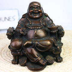 Brass Kubera Idol | Lord Kuber Kuvera Vaisravana Murti | Tibetan Buddhist God of Wealth Statue for Home, Pooja, Vastu & Prosperity,Brown, 6.5 Inch, 1 Piece