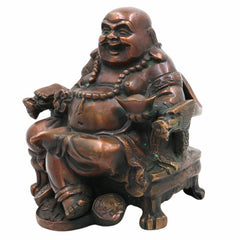 Brass Kubera Idol | Lord Kuber Kuvera Vaisravana Murti | Tibetan Buddhist God of Wealth Statue for Home, Pooja, Vastu & Prosperity,Brown, 6.5 Inch, 1 Piece