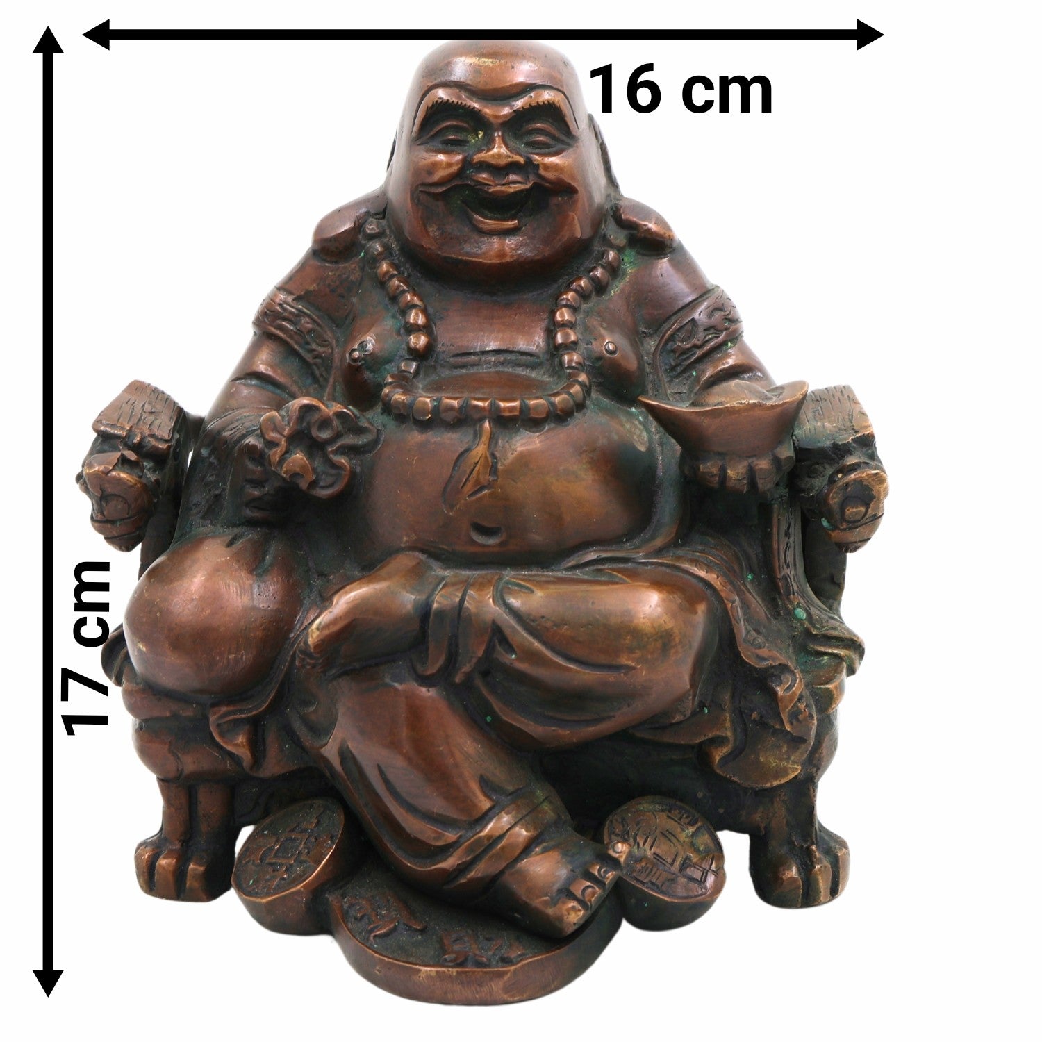 Brass Kubera Idol | Lord Kuber Kuvera Vaisravana Murti | Tibetan Buddhist God of Wealth Statue for Home, Pooja, Vastu & Prosperity,Brown, 6.5 Inch, 1 Piece