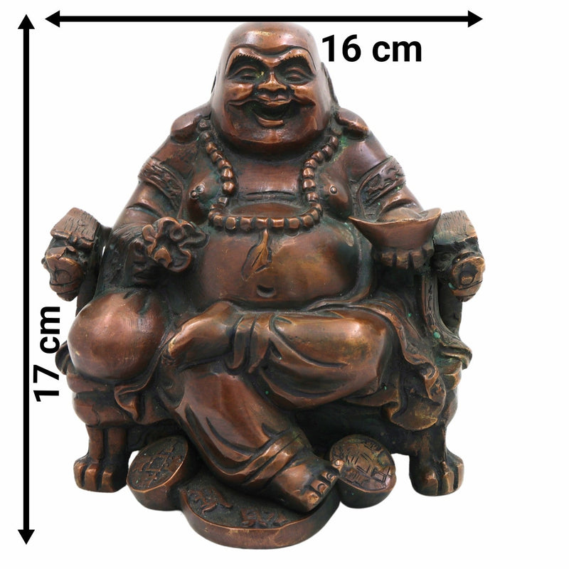 Brass Kubera Idol | Lord Kuber Kuvera Vaisravana Murti | Tibetan Buddhist God of Wealth Statue for Home, Pooja, Vastu & Prosperity,Brown, 6.5 Inch, 1 Piece