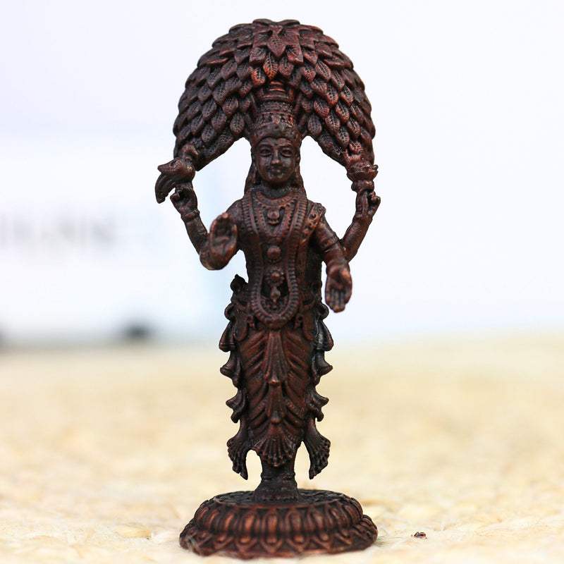 Copper Vasavi Kanyaka Parameshwari Idol | Kanyaka Parameswari Murti | Goddess Vasavi Statue for Pooja, Home Temple, Decor & Gifts | Vasavi Devi Murti, 8cm, 100g,Brown, 3 Inch, 1 Piece
