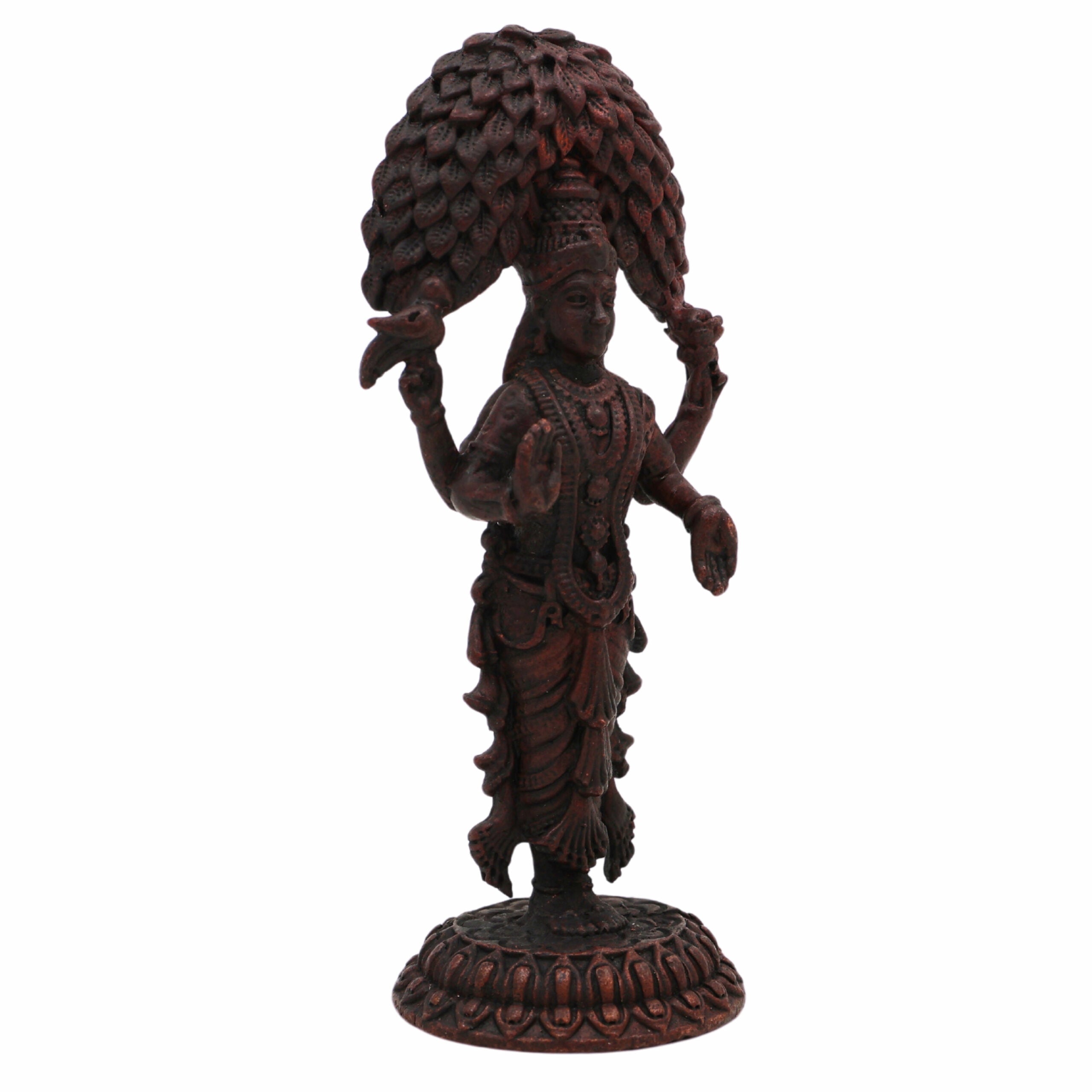 Copper Vasavi Kanyaka Parameshwari Idol | Kanyaka Parameswari Murti | Goddess Vasavi Statue for Pooja, Home Temple, Decor & Gifts | Vasavi Devi Murti, 8cm, 100g,Brown, 3 Inch, 1 Piece