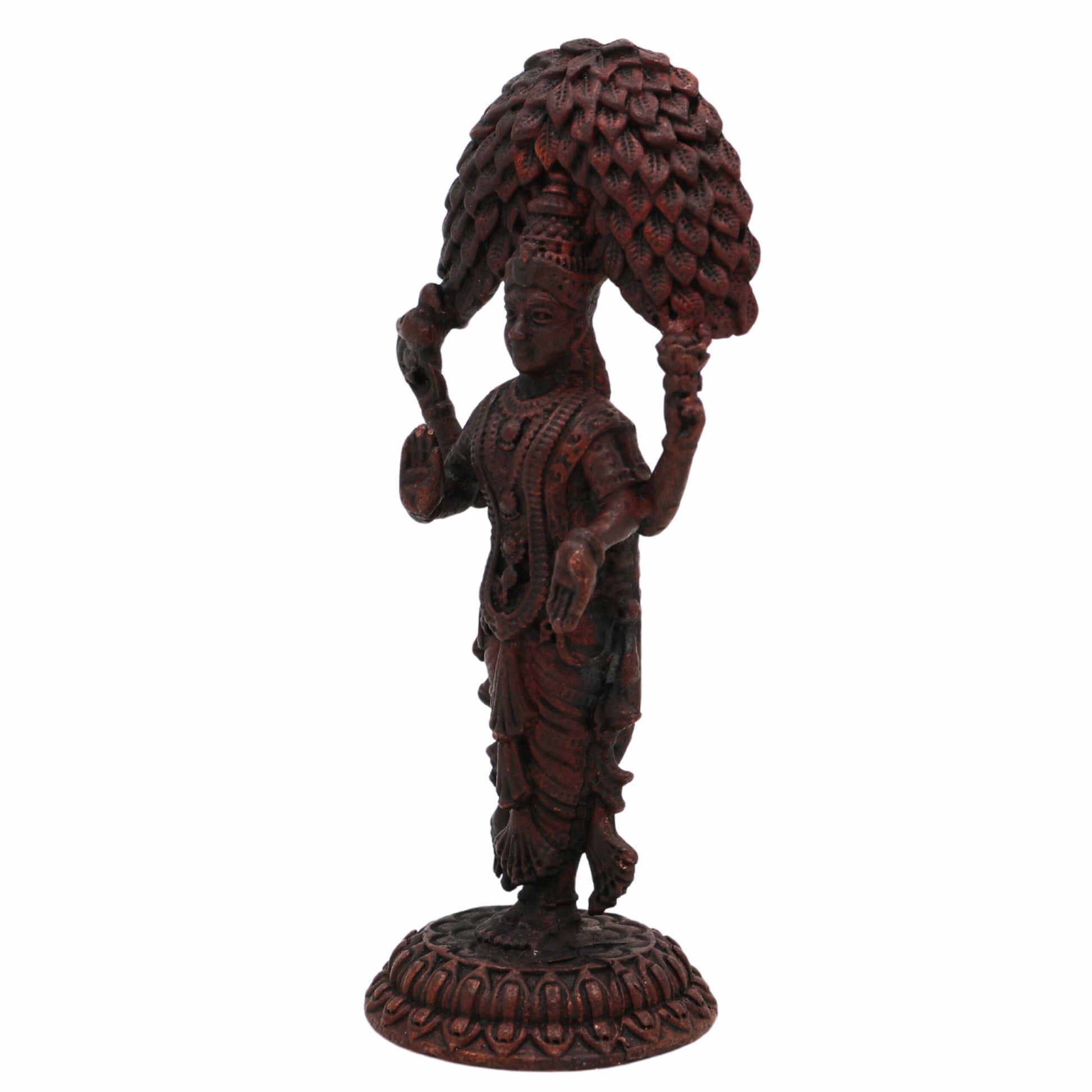 Copper Vasavi Kanyaka Parameshwari Idol | Kanyaka Parameswari Murti | Goddess Vasavi Statue for Pooja, Home Temple, Decor & Gifts | Vasavi Devi Murti, 8cm, 100g,Brown, 3 Inch, 1 Piece