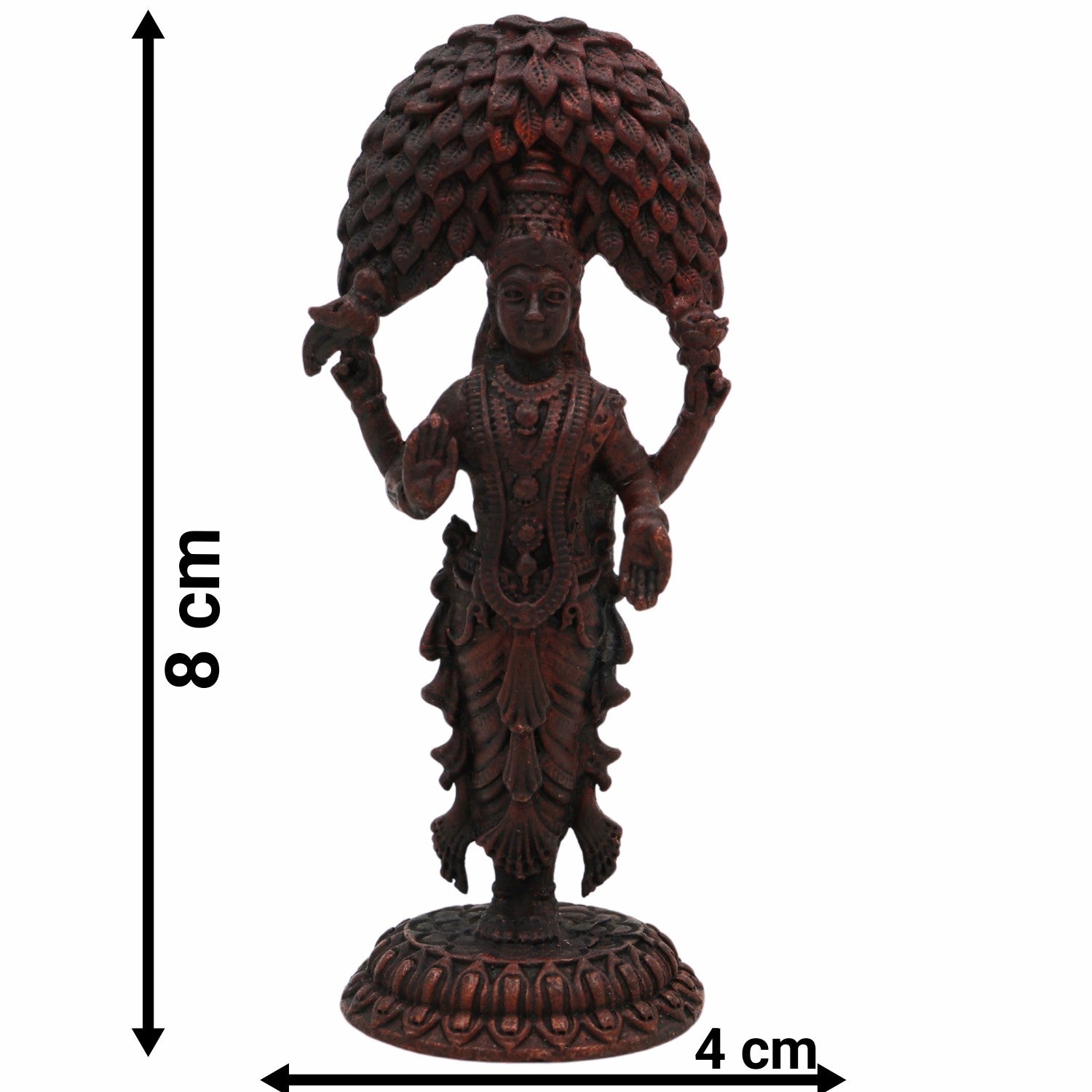 Copper Vasavi Kanyaka Parameshwari Idol | Kanyaka Parameswari Murti | Goddess Vasavi Statue for Pooja, Home Temple, Decor & Gifts | Vasavi Devi Murti, 8cm, 100g,Brown, 3 Inch, 1 Piece