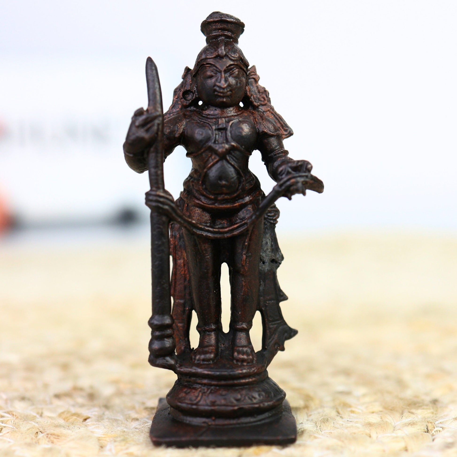 Copper Bala Krishna Idol, Handcrafted Laddu Gopal, Udupi Krishna Murti, Bal Gopal, Govinda Statue for Home Pooja & Spiritual Décor,Brown, 3 Inch, 1 Piece