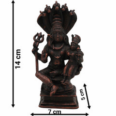 Pure Copper Shiva Parvati Idol | Uma Maheshwara Murti | Gauri Shankar | Ardhanarishwar | Shiv Shakti Statue for Pooja, Temple & Home Decor,Brown, 5.5 Inch, 1 Piece