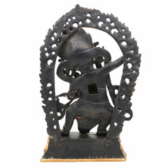 Brass Buddhist Bhairava Idol – Vajrabhairava Yamantaka | Tantric Kala Bhairav Murti for Pooja, Home Temple & Tibetan Decor,Black, 14.5 Inch, 1 Piece