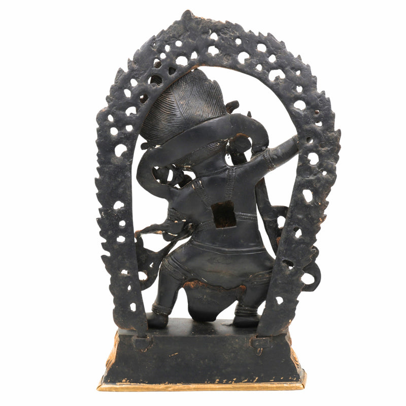 Brass Buddhist Bhairava Idol – Vajrabhairava Yamantaka | Tantric Kala Bhairav Murti for Pooja, Home Temple & Tibetan Decor,Black, 14.5 Inch, 1 Piece