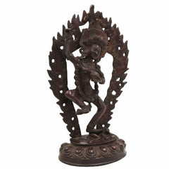 Brass Kapali Kali Idol – Buddhist Guhya Kali | Tantra Shamshan Bhairavi | Antique Tibetan Style Kali Murti for Pooja, Meditation & Decor,Brown, 13.5 Inch, 1 Piece
