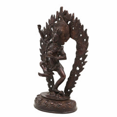 Brass Kapali Kali Idol – Buddhist Guhya Kali | Tantra Shamshan Bhairavi | Antique Tibetan Style Kali Murti for Pooja, Meditation & Decor,Brown, 13.5 Inch, 1 Piece
