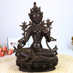 Brass Tara Maa Idol – Ugra Tara, Neela Saraswati, Mahavidya Devi Murti for Pooja, Temple, Home Decor & Gift,Brown, 12 Inch, 1 Piece