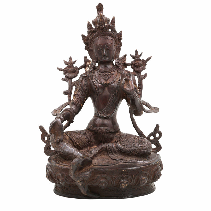 Brass Tara Maa Idol – Ugra Tara, Neela Saraswati, Mahavidya Devi Murti for Pooja, Temple, Home Decor & Gift,Brown, 12 Inch, 1 Piece
