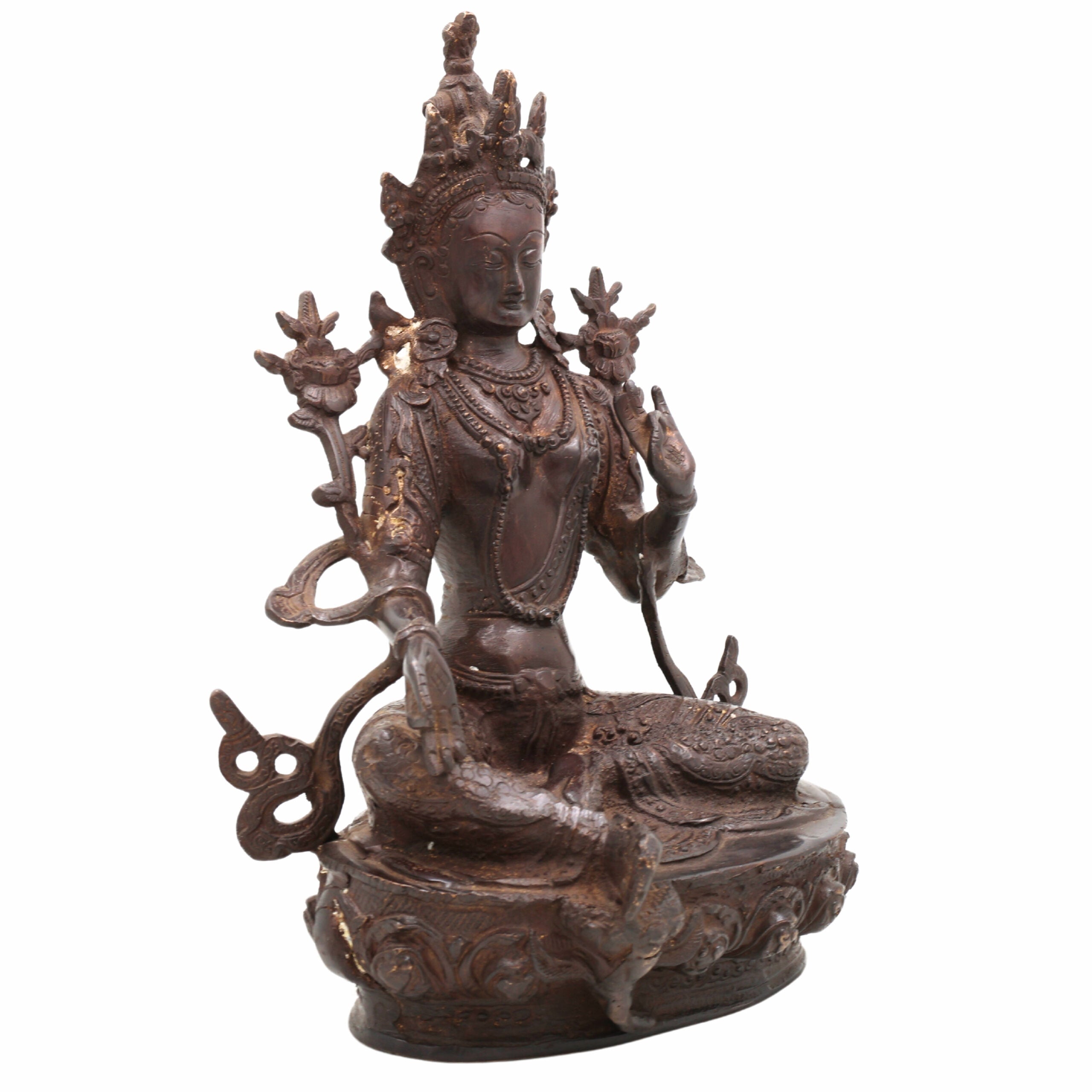 Brass Tara Maa Idol – Ugra Tara, Neela Saraswati, Mahavidya Devi Murti for Pooja, Temple, Home Decor & Gift,Brown, 12 Inch, 1 Piece