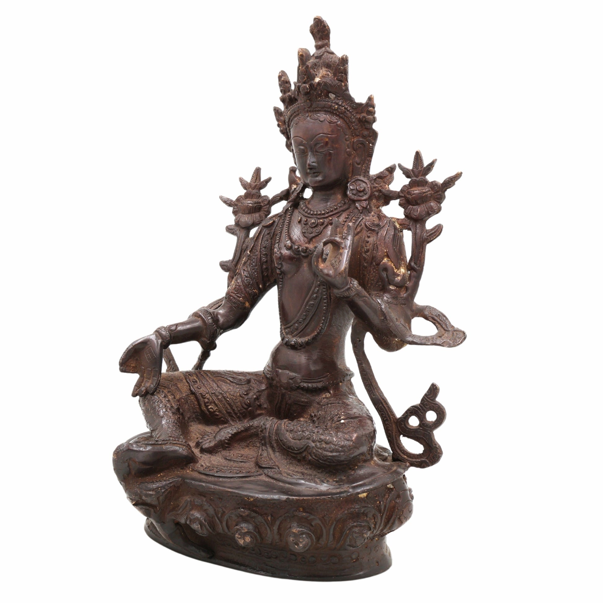 Brass Tara Maa Idol – Ugra Tara, Neela Saraswati, Mahavidya Devi Murti for Pooja, Temple, Home Decor & Gift,Brown, 12 Inch, 1 Piece