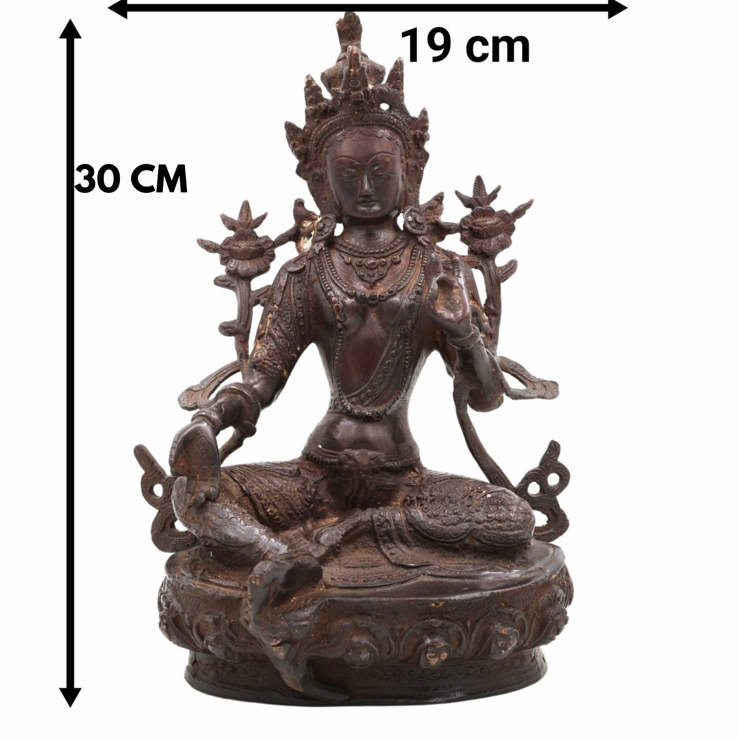 Brass Tara Maa Idol – Ugra Tara, Neela Saraswati, Mahavidya Devi Murti for Pooja, Temple, Home Decor & Gift,Brown, 12 Inch, 1 Piece