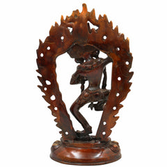 Brass Kapali Kali Idol – Guhya Mahakali Buddhist Tantra Devi | Shamshan Yogini Kali Statue for Puja, Home Decor & Spiritual Altar,Brown, 13.5 Inch, 1 Piece