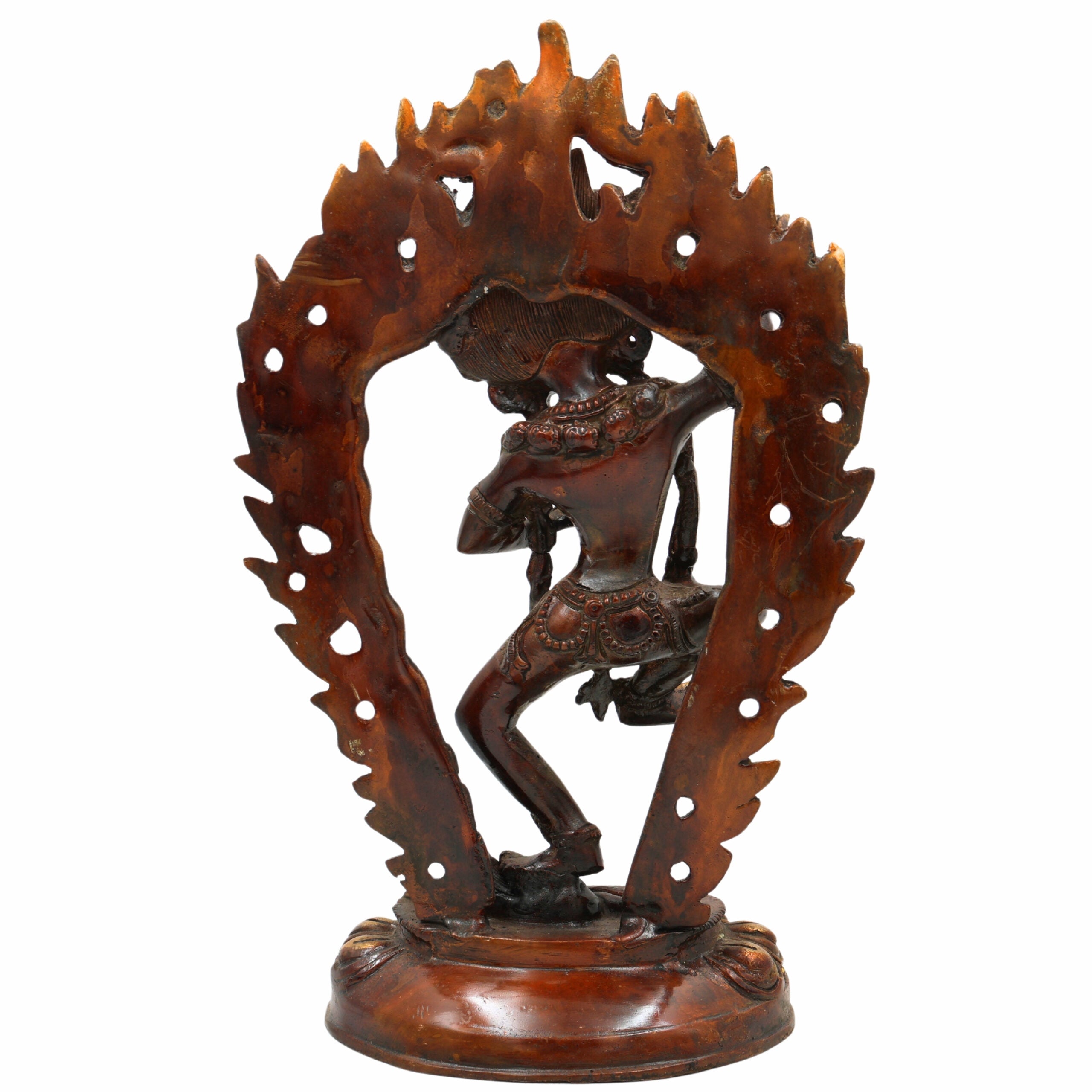 Brass Kapali Kali Idol – Guhya Mahakali Buddhist Tantra Devi | Shamshan Yogini Kali Statue for Puja, Home Decor & Spiritual Altar,Brown, 13.5 Inch, 1 Piece