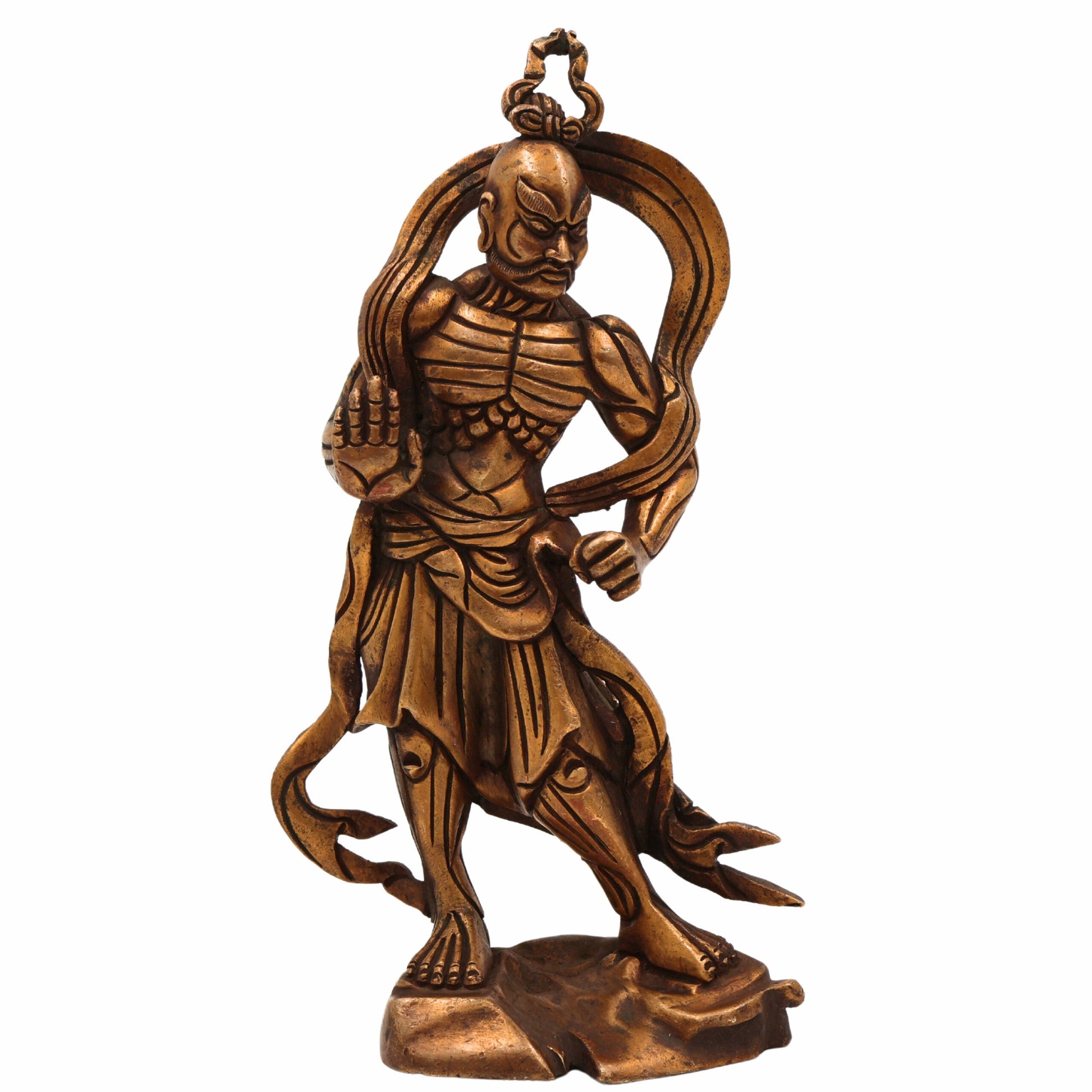 Brass Chinese Heng Ha Idol, Feng Shui Guardian Lions | Peetal Pital Ashtadhatu Murti Moorti Statue Vigraha for Puja, Home Decor & Gifts,Gold, 6.5 Inch, 1 Piece