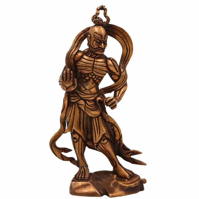 Brass Chinese Heng Ha Idol, Feng Shui Guardian Lions | Peetal Pital Ashtadhatu Murti Moorti Statue Vigraha for Puja, Home Decor & Gifts,Gold, 6.5 Inch, 1 Piece