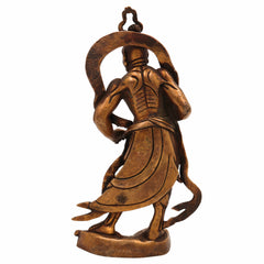 Brass Chinese Heng Ha Idol, Feng Shui Guardian Lions | Peetal Pital Ashtadhatu Murti Moorti Statue Vigraha for Puja, Home Decor & Gifts,Gold, 6.5 Inch, 1 Piece
