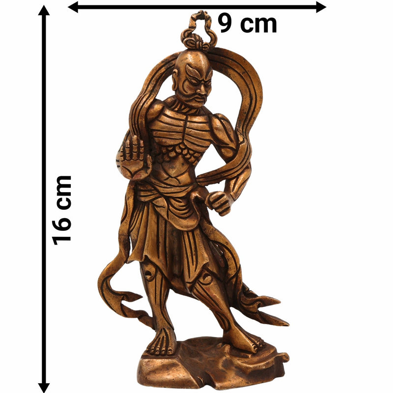Brass Chinese Heng Ha Idol, Feng Shui Guardian Lions | Peetal Pital Ashtadhatu Murti Moorti Statue Vigraha for Puja, Home Decor & Gifts,Gold, 6.5 Inch, 1 Piece