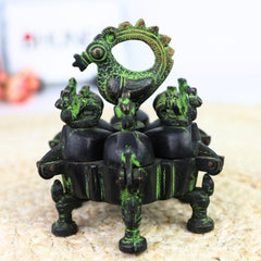 Bhunes Brass Decorative Boxes, Box, Multipurpose Boxes, Sindoor Boxes, Sindhur Box, Antique, Box,Black, 4.5 Inch, 1 Piece