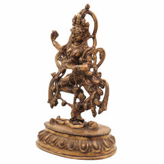 Brass Kapali Kali Idol | Buddhist Tantra Kali Murti | Smashana Bhairavi | Ugra Mahakali Statue for Puja, Decor & Meditation,Gold, 13 Inch, 1 Piece