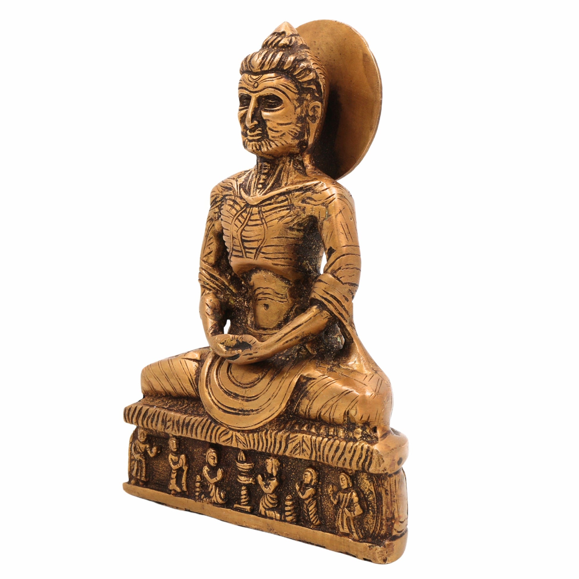 Brass Kankal Buddha Idol – Fasting Starving Emaciated Shakyamuni Tapa Buddha Murti for Pooja, PooMeditation & Home Decor,Gold, 8 Inch, 1 Piece