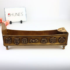 Bhunes Brass Incense Burner, Traditional Dhoop Dhani & Agarbatti Holder For Pooja & Aromatherapy,Gold, 4.5 Inch, 1 Piece