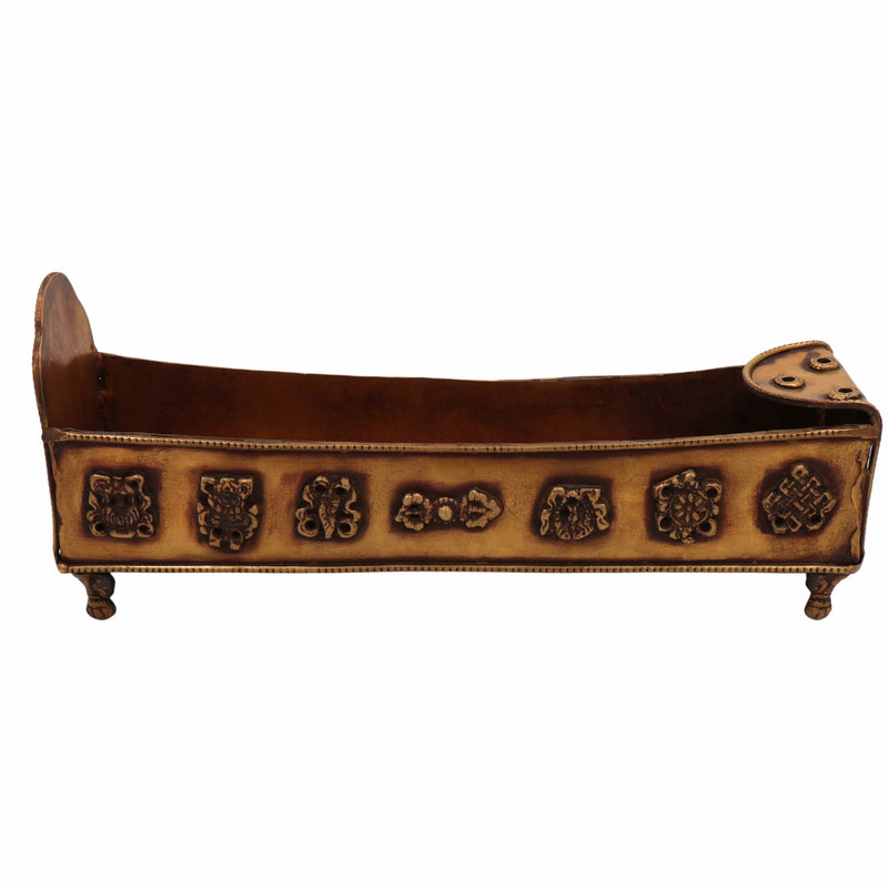 Bhunes Brass Incense Burner, Traditional Dhoop Dhani & Agarbatti Holder For Pooja & Aromatherapy,Gold, 4.5 Inch, 1 Piece