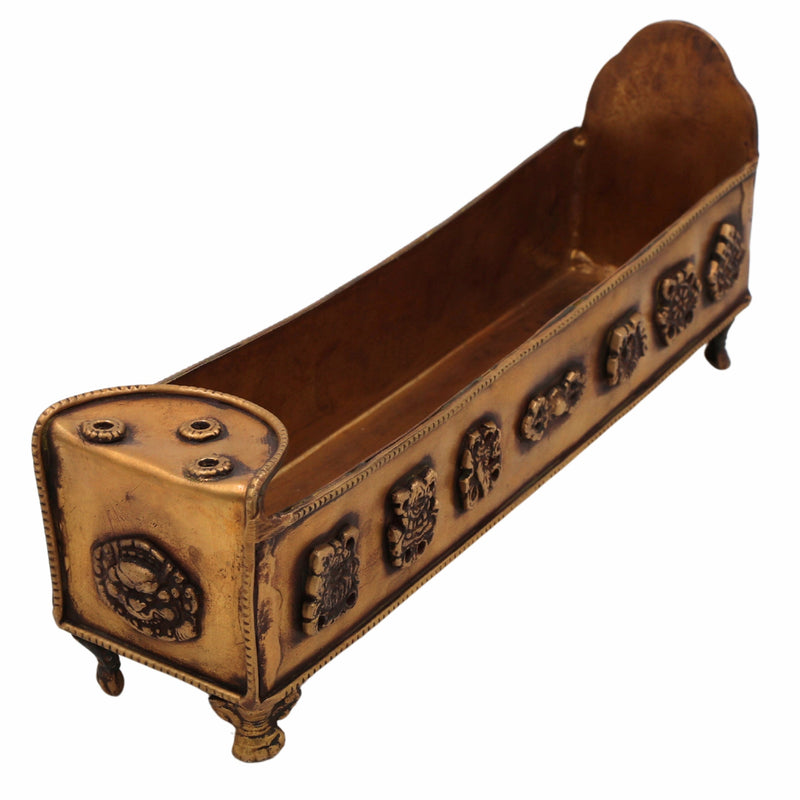 Bhunes Brass Incense Burner, Traditional Dhoop Dhani & Agarbatti Holder For Pooja & Aromatherapy,Gold, 4.5 Inch, 1 Piece
