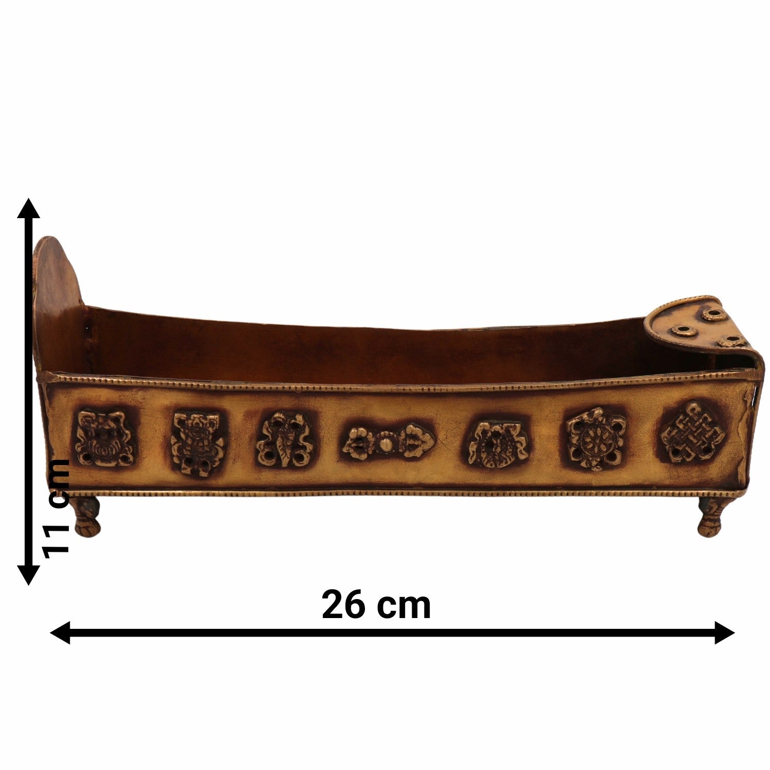 Bhunes Brass Incense Burner, Traditional Dhoop Dhani & Agarbatti Holder For Pooja & Aromatherapy,Gold, 4.5 Inch, 1 Piece