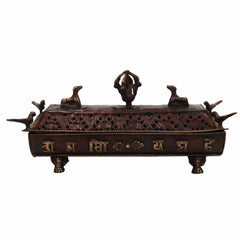 Bhunes Brass Incense Burner – Traditional Dhoop Dhani & Agarbatti Holder For Pooja & Aromatherapy,Brown, 4.5 Inch, 1 Piece