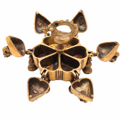Bhunes Brass Decorative Boxes, Box, Multipurpose Boxes, Sindoor Boxes, Sindhur Box, Antique, Box,Gold, 4.5 Inch, 1 Piece