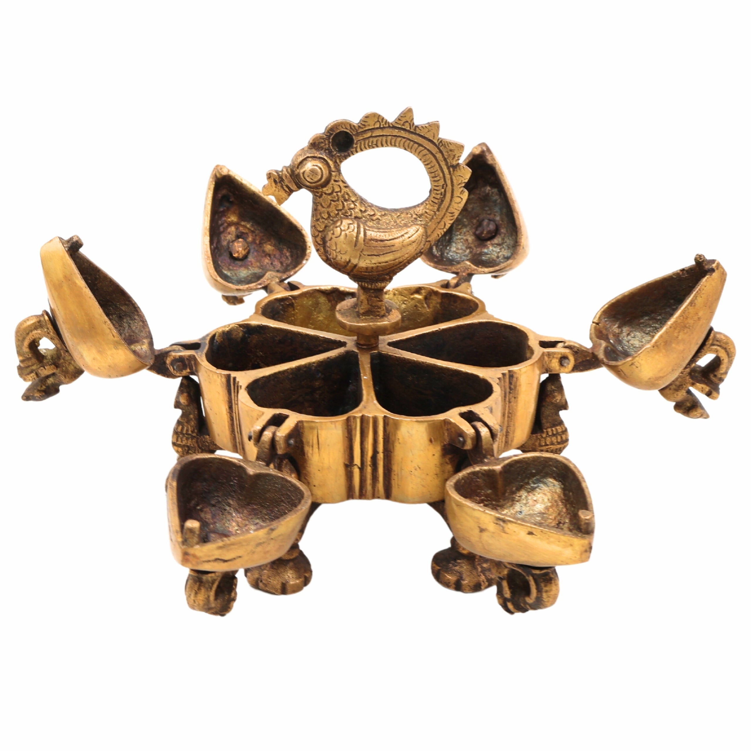 Bhunes Brass Decorative Boxes, Box, Multipurpose Boxes, Sindoor Boxes, Sindhur Box, Antique, Box,Gold, 4.5 Inch, 1 Piece