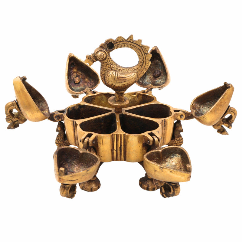 Bhunes Brass Decorative Boxes, Box, Multipurpose Boxes, Sindoor Boxes, Sindhur Box, Antique, Box,Gold, 4.5 Inch, 1 Piece