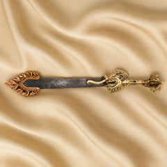 Brass Phurba Vajra, Tibetan Dorje Kila Dagger, Vajrakilaya Pooja for Tantra, Feng Shui & Protection, 15.5 Inch, 1 Piece