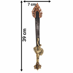 Brass Phurba Vajra, Tibetan Dorje Kila Dagger, Vajrakilaya Pooja for Tantra, Feng Shui & Protection, 15.5 Inch, 1 Piece