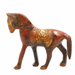 Handcrafted Brass Horse Idol – Marwari, Kathiawari, Ashwa, Ghoda Statue for Home, Office, Temple Decor, Vastu & Feng Shui Showpiece,Brown, 3.5 Inch, 1 Piece
