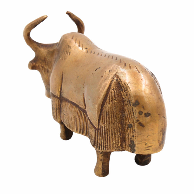 Handcrafted Brass Yak Sculpture – Himalayan Animal Figurine, Antique Brass Home Décor, Strength & Prosperity Symbol,Gold, 2.5 Inch, 1 Piece