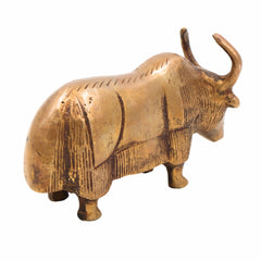 Handcrafted Brass Yak Sculpture – Himalayan Animal Figurine, Antique Brass Home Décor, Strength & Prosperity Symbol,Gold, 2.5 Inch, 1 Piece