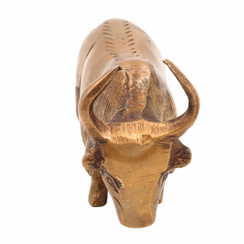 Handcrafted Brass Yak Sculpture – Himalayan Animal Figurine, Antique Brass Home Décor, Strength & Prosperity Symbol,Gold, 2.5 Inch, 1 Piece
