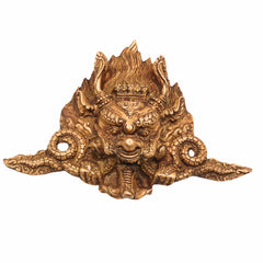 Brass Cheppu Mask Garuda Wall Hanging – Traditional Theyyam Bhoota Kola Face Idol for Home Décor, Pooja & Temple Sculpture,Gold, 7 Inch, 1 Piece