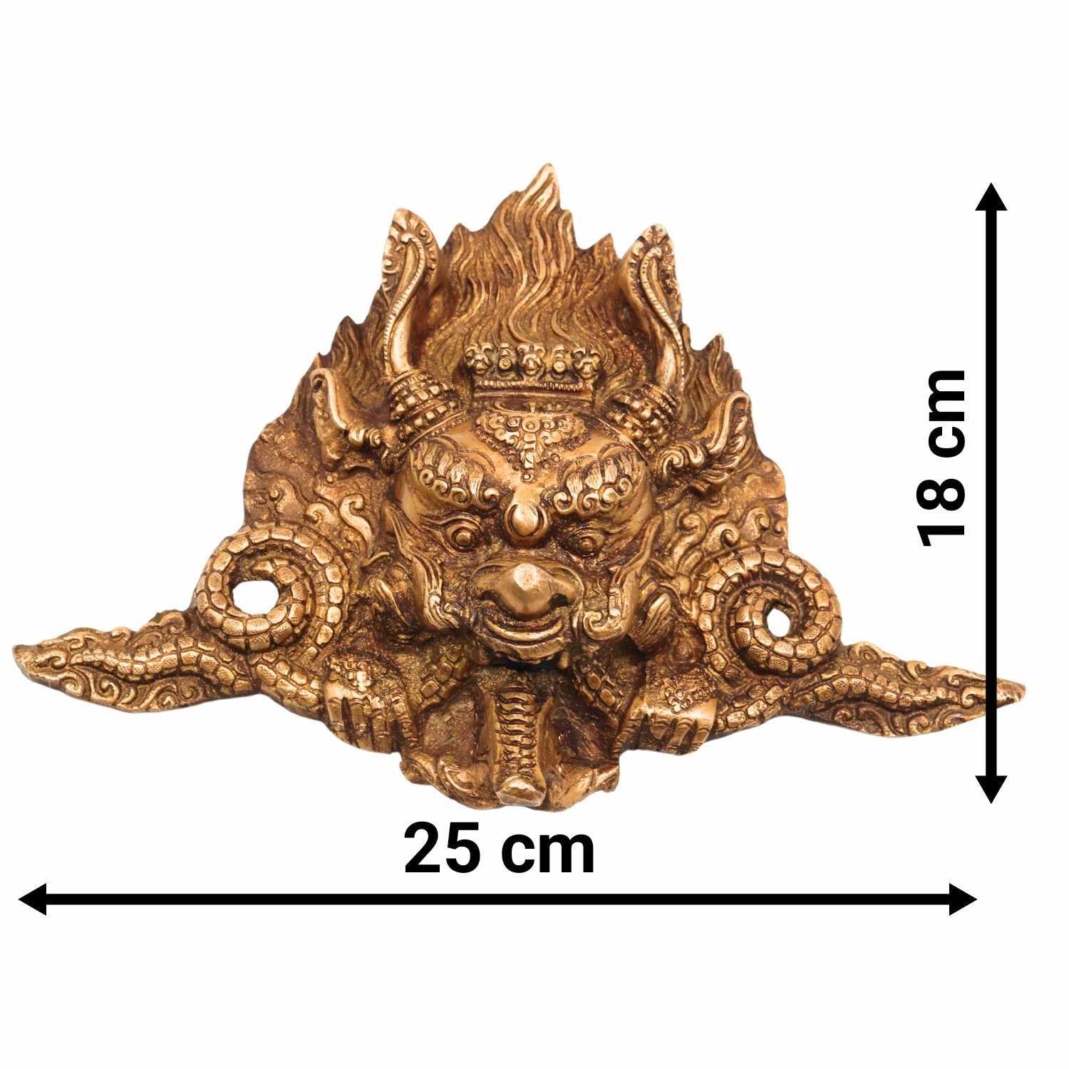 Brass Cheppu Mask Garuda Wall Hanging – Traditional Theyyam Bhoota Kola Face Idol for Home Décor, Pooja & Temple Sculpture,Gold, 7 Inch, 1 Piece