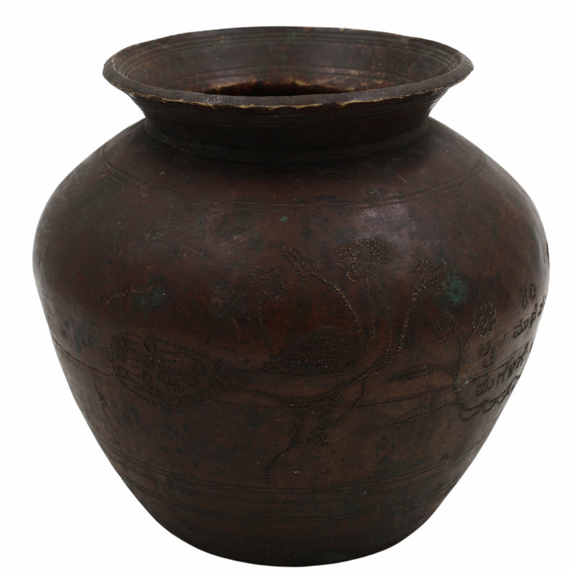 Bhunes Antique Brass Loota, Lota Poja Cambu, Water Loota, Jal Lota, Poja Cambu, Lotiya, Gangajali Stoup,Brown, 4.5 Inch, 1 Piece