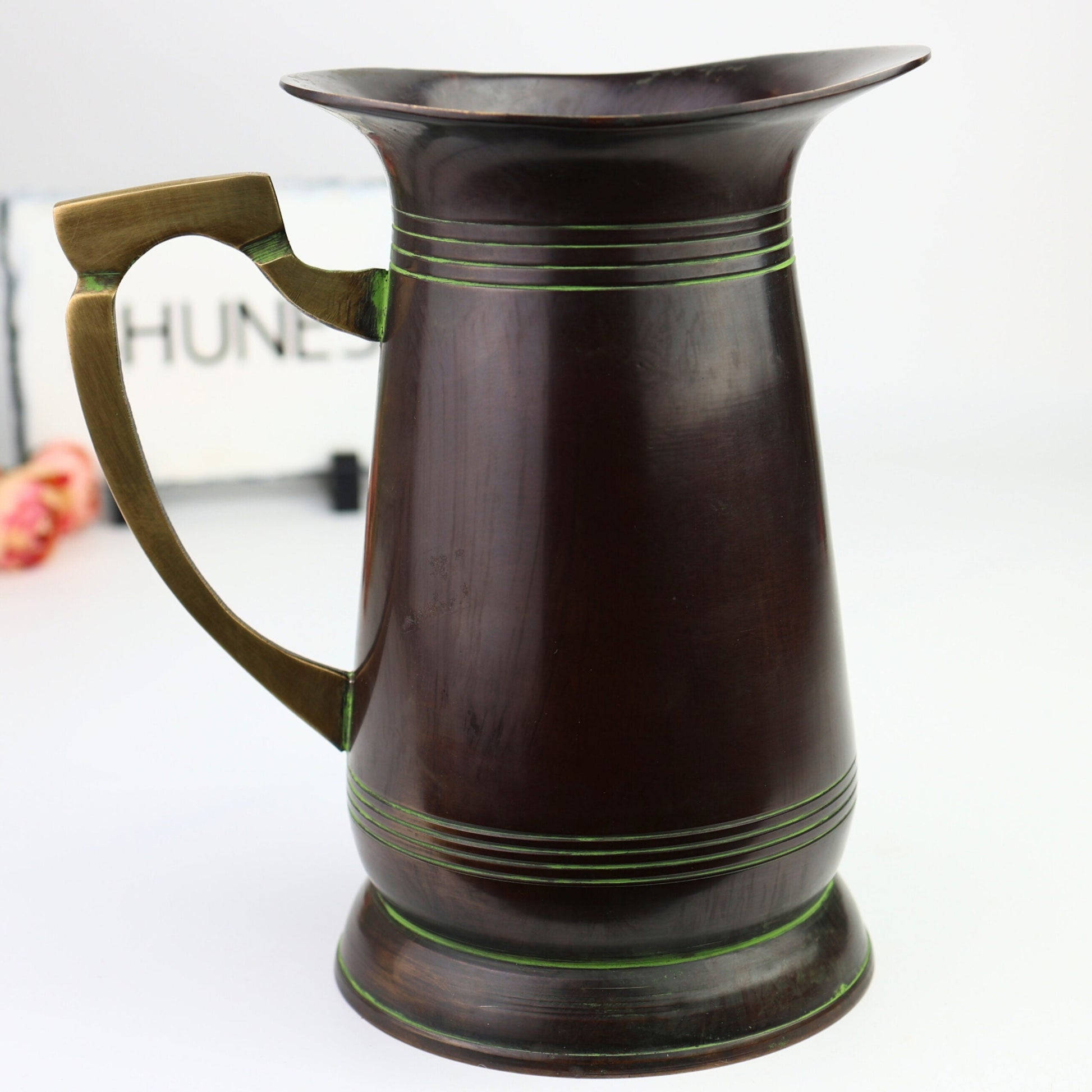 Handcrafted Brass Jug Idol | Peetal Kamandalu Kalash Lota Kumbha Surahi Kudam Pital Jal Patra for Pooja, Decor & Gifting,Brown, 7 Inch, 1 Piece