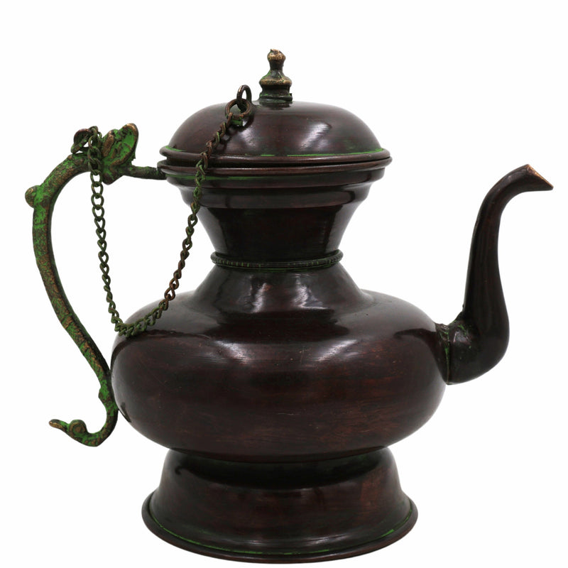 Handcrafted Brass Kettle Idol – Traditional Pital Chai Ketli Murti | Ethnic Tea Pot Moorthi for Pooja, Home Decor & Gifting,Brown, 7 Inch, 1 Piece