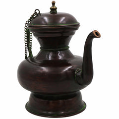 Handcrafted Brass Kettle Idol – Traditional Pital Chai Ketli Murti | Ethnic Tea Pot Moorthi for Pooja, Home Decor & Gifting,Brown, 7 Inch, 1 Piece