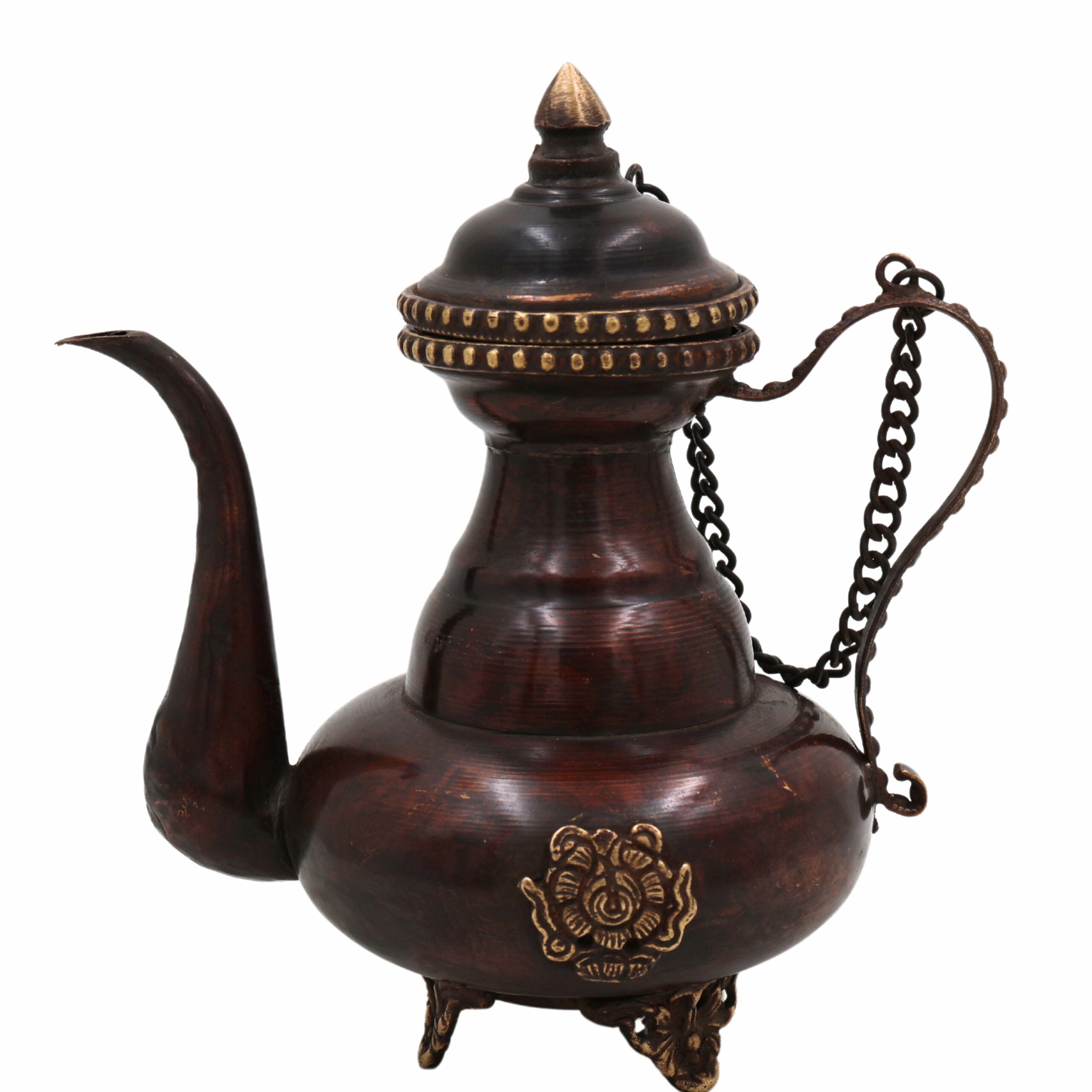 Brass Kettle Idol, Peetal Surahi, Hittale Water Pot, Pital Ewer, Vintage Brass Jug for Home Décor, Pooja & Temple Collectible,Brown, 6 Inch, 1 Piece
